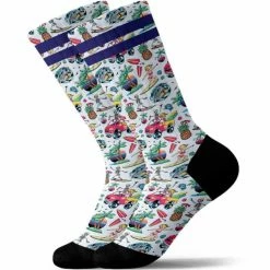 Nouveau 😍 Chaussettes Vélo PULLIN LONG SURFCALI 22 Blanc / Bleu / Noir ⭐