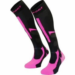 Grosses soldes 😍 Chaussettes De Ski BV SPORT SLIDE PRO EVO BLACK/PINK 22 Noir / Rose 👍