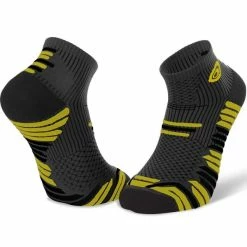 Meilleure affaire 👍 Chaussettes Trail Running BV SPORT TRAIL ELITE GREY/YELLOW 22  Gris / Jaune 🛒