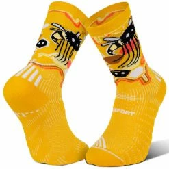 Promo 😉 Chaussettes Trail Running BV SPORT RUN MARATHON NHOBI ABEILHINHAS YELLOW 22  Jaune ⭐