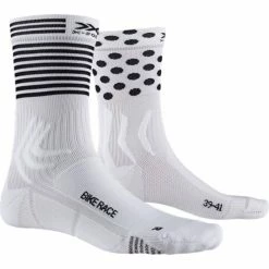 Grosses soldes 🎁 Chaussettes Vélo X-SOCKS BIKE RACE WHITE/BLACK 22 Noir / Blanc 🎉