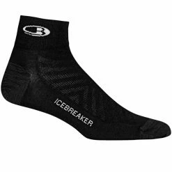 Offres ⌛ Chaussettes Trail Running ICEBREAKER M RUN+ ULTRALIGHT MINI BLACK/SNOW 22 Noir 💯