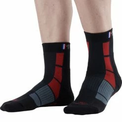 Vente flash ⌛ Chaussettes Randonnée MONNET MID AIR BLACK RED 22 Noir / Rouge 😉