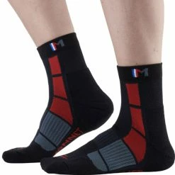Vente flash ⌛ Chaussettes Randonnée MONNET MID AIR BLACK RED 22 Noir / Rouge 😉 -Chaussettes sport Soldes 9 106972 middle air black red mdair2 203 03