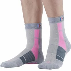 Tout neuf 😍 Chaussettes Randonnée MONNET MID AIR GREY PINK 22 Gris / Rose 😉