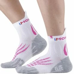 Meilleure vente 🥰 Chaussettes Trail Running MONNET RUN ELITE WHITE PINK 22 Blanc / Rose / Gris 🤩 -Chaussettes sport Soldes 9 107002 run elite white pink runelite 120 03