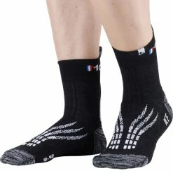 Coupon 🌟 Chaussettes Trail Running MONNET TRAIL RUN ICE BLACK WHITE 22 Noir / Blanc 🎉