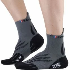Meilleur prix ❤️ Chaussettes Trail Running MONNET TRAIL RUN ULTRA GREY BLACK 22 Gris / Noir ⌛ -Chaussettes sport Soldes 9 107006 trail run ultra grey black runultra 1602 04