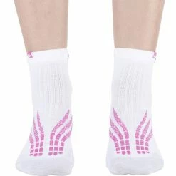 Meilleur prix ✨ Chaussettes Trail Running MONNET RUN X-LIGHT WHITE PINK 22 Blanc / Rose 🧨 -Chaussettes sport Soldes 9 107010 run x light white pink runxl 120 02