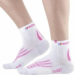 Meilleur prix ✨ Chaussettes Trail Running MONNET RUN X-LIGHT WHITE PINK 22 Blanc / Rose 🧨 -Chaussettes sport Soldes 9 107010 run x light white pink runxl 120 03
