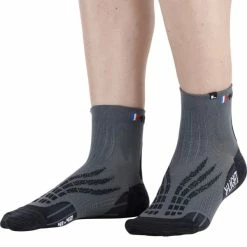 Meilleure affaire 🔥 Chaussettes Trail Running MONNET RUN X-LIGHT GREY BLACK 22 Gris / Noir 🔔