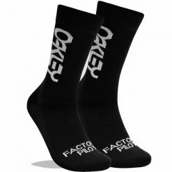 Budget 👍 Chaussettes Vélo OAKLEY FACTORY PILOT MTB 🧦 SOCKS BLACKOUT 22 Noir 🎁