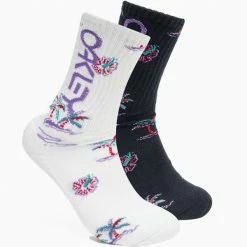 Remise ✔️ Chaussettes Vélo OAKLEY PARADISE B1B CREW SOCK WHITE 22 Multicolore / Blanc / Noir 🥰