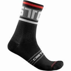 Meilleure vente 😀 Chaussettes Vélo CASTELLI PROLOGO 15 SOCK BLACK 22 Noir / Blanc / Rouge 🥰