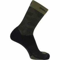 Coupon ❤️ Chaussettes Randonnée SALOMON X ULTRA CREW BLACK/OLIVE NIGHT 22 Noir / Vert 😍