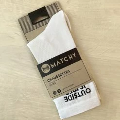 Promo 👍 Chaussettes Vélo MATCHY CYCLING SOCK WHITE 22 Blanc 🔥 -Chaussettes sport Soldes 9 109529 sock white sock w 05