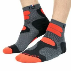 De gros 😀 Chaussettes Trail Running LA CHAUSSETTE DE FRANCE NEPAL GREY RED 22 Gris / Rouge / Noir 🌟