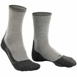 Tout neuf 🧨 Chaussettes Randonnée FALKE TK2 WOOL SILK LIGHT GREY 23 Gris / Noir 🎁