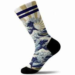 Bon marché ✔️ Chaussettes Vélo PULLIN LONG KANAGAWA 22 Blanc / Bleu / Marron 🧨