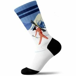 De gros 😀 Chaussettes Vélo PULLIN LONG SKI VACATION 22 Bleu / Blanc / Rouge ✨