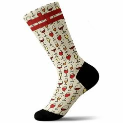 Vente flash ✨ Chaussettes Vélo PULLIN LONG VINO 22 Rouge / Beige / Blanc 😍