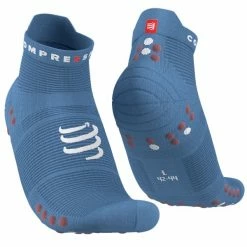 Meilleure affaire 👏 Chaussettes Trail Running COMPRESSPORT PRO RACING 🧦 SOCKS V4.0 RUN LOW PACIFIC BLU/DECO ROSE 22  Bleu 🎉