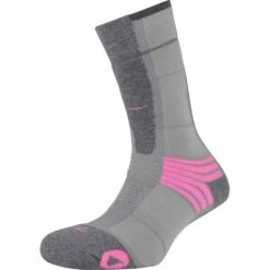 Grosses soldes ⭐ Chaussettes Randonnée MONNET TREK AIR GRIS ROSE 22 Gris / Rose 🤩