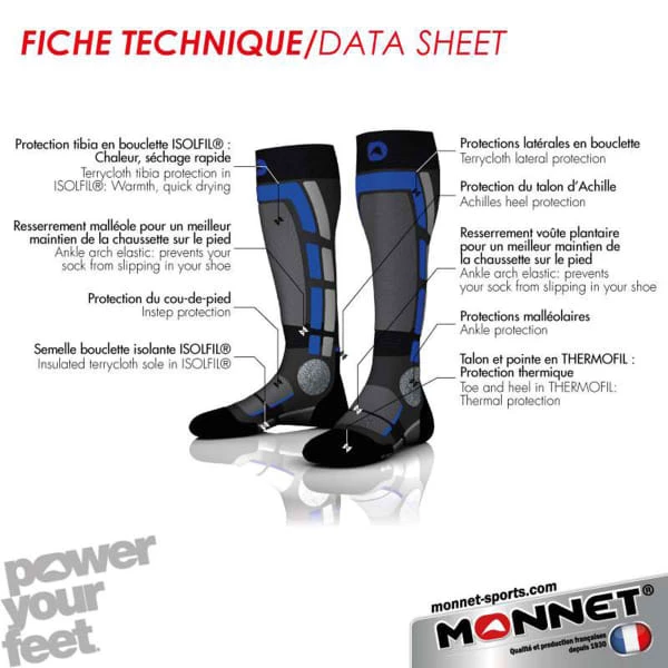 Top 10 🌟 Chaussettes De Ski MONNET MI-BAS BACK SIDE GRIS BLEU 23 Noir / Gris 🎁 4 Top 10 🌟 Chaussettes De Ski MONNET MI-BAS BACK SIDE GRIS BLEU 23 Noir / Gris 🎁 – Image 2