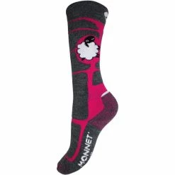 Meilleure affaire 🥰 Chaussettes De Ski MONNET WOOLY JR ROSE 23 Gris / Rose ❤️