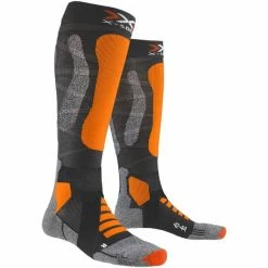 De gros 😉 Chaussettes De Ski X-SOCKS SKI TOURING SILVER 4.0 ANTHRACITE MELANGE/ORANGE FLUO 23 Gris / Orange 🛒