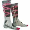 Vente flash 🔔 Chaussettes De Ski X-SOCKS SKI CONTROL 4.0 WMN GREY MELANGE/CHARCOAL 23 Gris / Rose 🎁
