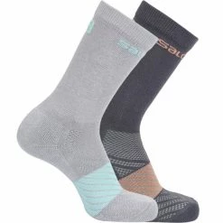 Meilleure affaire 🔔 Chaussettes Trail Running SALOMON XA 2-PACK JR LIGHT GREY./PAPAYA 20 Gris ⌛