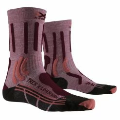 Acheter ✨ Chaussettes Randonnée X-SOCKS TREK X LINEN WMN VINTAGE RED MELANGE/GREY MELANGE 22 Violet / Gris / Rose 🔔