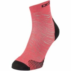Tout neuf 🤩 Chaussettes Trail Running ODLO MEDIUM CERAMICOOL LOT DE 2 BLACK-SIESTA-GRAPHIC 21 Noir / Gris / Rose 👍