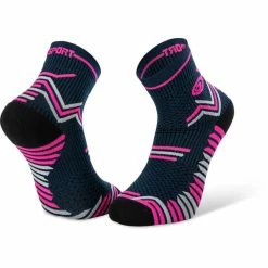 Meilleur prix 🌟 Chaussettes Trail Running BV SPORT TRAIL ULTRA BLUE/PINK 22  Bleu / Rose 🥰