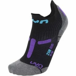 Le moins cher 🛒 Chaussettes Trail Running UYN LADY RUN 2IN 🧦 SOCKS BLACK/VIOLET 22 Noir / Gris 😉