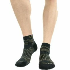 Grosses soldes 🔔 Chaussettes Trail Running LA CHAUSSETTE DE FRANCE ALBERTA BLACK YELLOW 22 Noir ✔️
