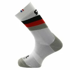 Meilleure vente 🥰 Chaussettes Vélo RAFA'L STRIPES WHITE BLACK RED 21 Blanc ⌛