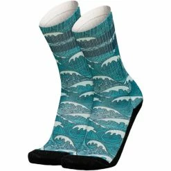 Offres ❤️ Chaussettes Vélo PULLIN LONG WAVYSEA 21 Noir / Vert ✔️