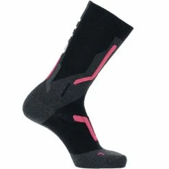 Nouveau ✔️ Chaussettes De Ski UYN LADY SKI CROSS COUNTRY 2IN 🧦 SOCKS BLACK/PINK 23 Noir / Gris / Rose ❤️ -Chaussettes sport Soldes 9 94889 s100246 b093 02