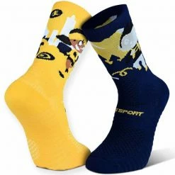 Offres 🌟 Chaussettes Trail Running BV SPORT TRAIL ULTRA DBDB CENTRAL PARK 21 Jaune / Bleu 👏