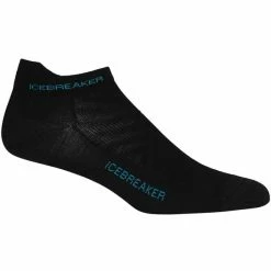 Sortie 👍 Chaussettes Trail Running ICEBREAKER W RUN+_ULTRALIGHT MICRO BLACK/ARCTIC TEAL 22 Noir 🎁