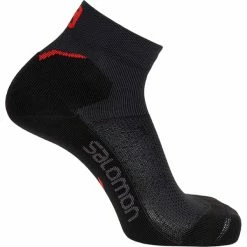 Budget 😉 Chaussettes Trail Running SALOMON 🧦 SOCKS SPEEDCROSS ANKLE EBONY/RACING RED 22 Noir 🎉